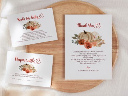 Printable Little Pumpkin Baby Shower Invitation Template Bundle - Image 3