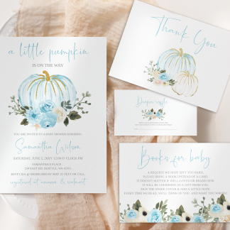 Printable Pumpkin baby shower Invitation Template Bundle