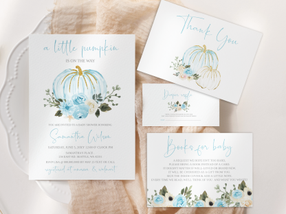 Printable Pumpkin baby shower Invitation Template Bundle