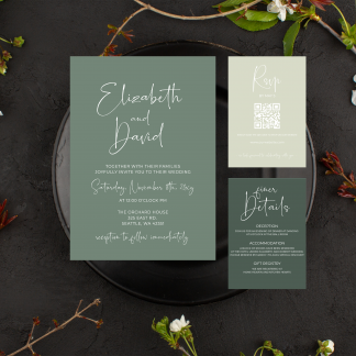 Sage Green Wedding Invitation Template