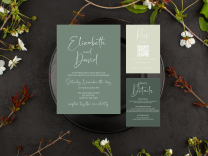 Sage Green Wedding Invitation Template