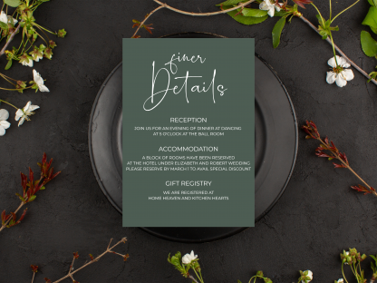 Sage Green Wedding Invitation Template