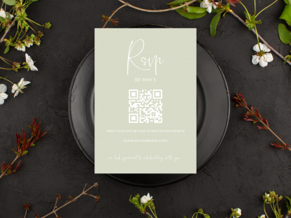 Sage Green Wedding Invitation Template