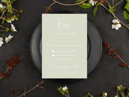 Sage Green Wedding Invitation Template