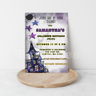 PRINTABLE Purple Halloween Party Invitation Template