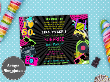 80s Party invitation