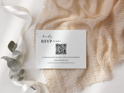 Printable Minimalist Wedding Invitation Bundle Qr Code - Image 4