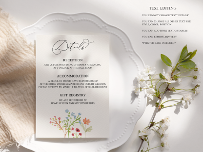 Wildflower Wedding Invitation Set QR Code Bundle - Image 5