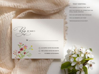 Summer Wildflower Wedding Invitation Set