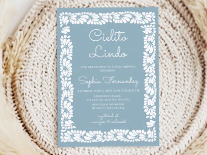 Cielito Lindo Baby Shower Invitation, Boy Baby Shower Invitation, Instant Download, Talavera , Mexican