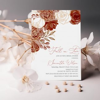 Autumn Bridal Shower Invite, Fall Bridal Shower, Editable Bridal Shower Template, Fall in Love,