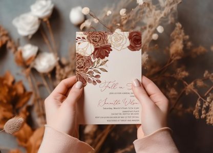 Autumn Bridal Shower Invite, Fall Bridal Shower, Editable Bridal Shower Template, Fall in Love,