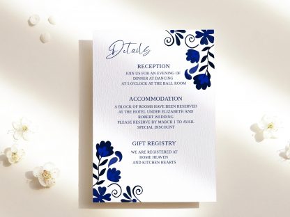 Mexican Blue Talavera Wedding Invitation Set, Qr Code Rsvp, Instant Download