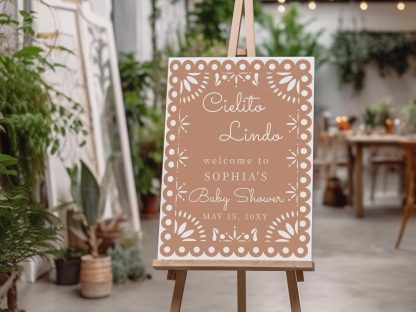 Cielito Lindo Baby Shower Sign, Gender Neutral Baby Shower Sign, Instant Download, Papel Picado, Mexican, Welcome Sign