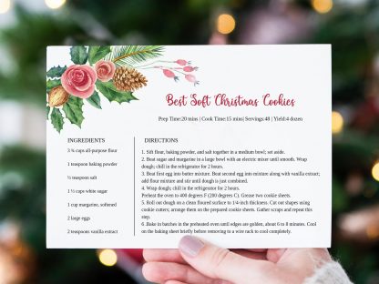 Christmas Recipe Card | Holiday Recipe Card | Multiple Sizes | Instant Download