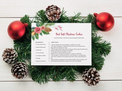 Christmas Recipe Card | Holiday Recipe Card | Multiple Sizes | Instant Download