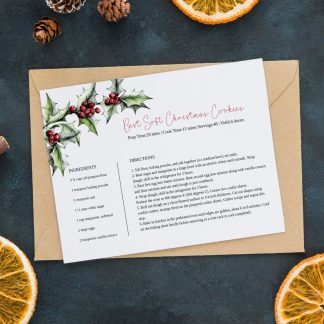 Christmas Recipe Card | Holiday Recipe Card | Multiple Sizes | Instant Download