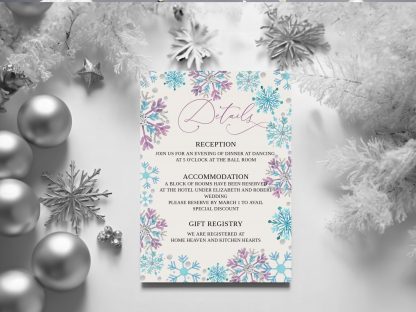 Winter Wedding Invitation Template | Christmas Wedding Invitation Set | Editable Snowflake Winter Wedding Invite Suite | RSVP QR code