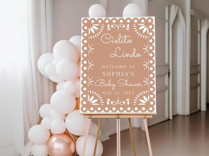 Cielito Lindo Baby Shower Sign, Gender Neutral Baby Shower Sign, Instant Download, Papel Picado, Mexican, Welcome Sign