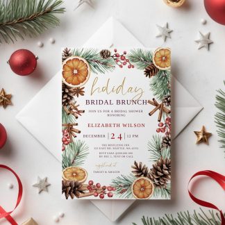 Christmas Bridal Brunch Invitation, Holiday Bridal Shower Invite, December Bridal Shower, Winter Bridal Shower