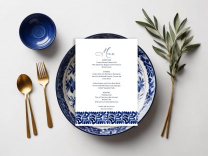 Mexican Blue Talavera Wedding Menu and Programs | Wedding Menu | Wedding Programs