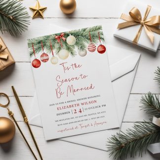 Christmas Bridal Shower Invitation | Holiday Bridal Shower Invite | December Bridal Shower, Winter Bridal Shower | Editable