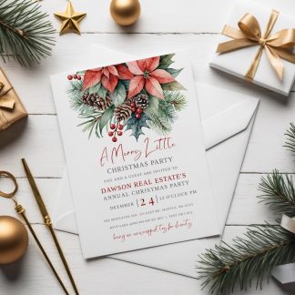 Christmas Party Invitation | Business Holiday Party Invitation | Merry little Christmas Party