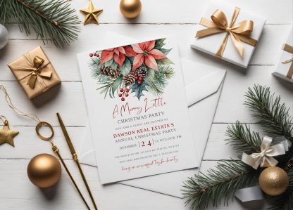 Christmas Party Invitation | Business Holiday Party Invitation | Merry little Christmas Party