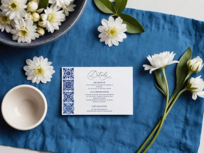 Mexican Blue Talavera Wedding Invitation Set | Hacienda Tiles Wedding Invitation | Qr Code Rsvp