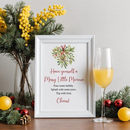 Christmas Bridal Shower Menu - Mistletoe | Winter Mimosa Bar Sign | Holiday Party menu