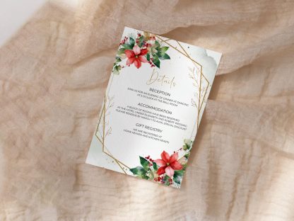 Christmas Wedding Invitation Set | Winter Wedding Invitation Template | Editable Rustic Winter Wedding Invite Suite | RSVP QR code