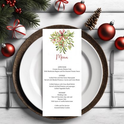 Christmas Bridal Shower Menu - Mistletoe | Winter Mimosa Bar Sign | Holiday Party menu