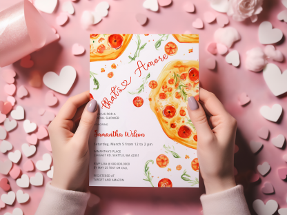 Pizza Bridal Shower Invitation Template