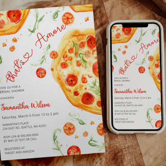 Pizza Bridal Shower Invitation Template