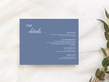 Dusty Blue Modern Wedding Invitation