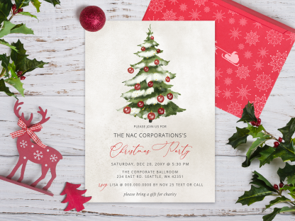 Christmas Tree Holiday Party Invitation