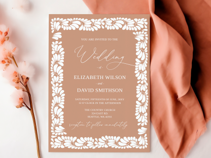 Mexican Talavera Wedding Invitation