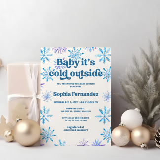 Winter Snowflakes Baby Shower Invitation