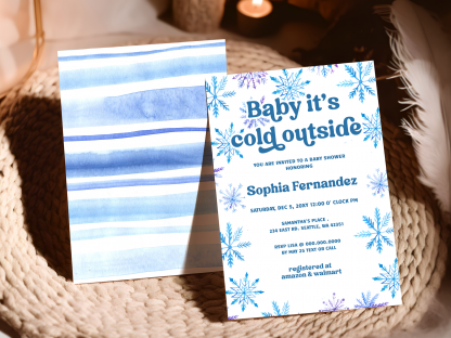 Winter Snowflakes Baby Shower Invitation