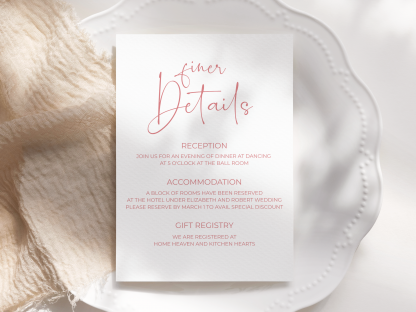 Blush Wedding Invitation Suite