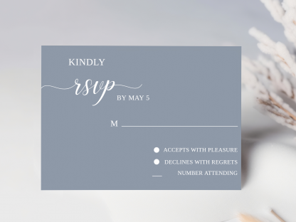 Dusty Blue Modern Wedding Invitation