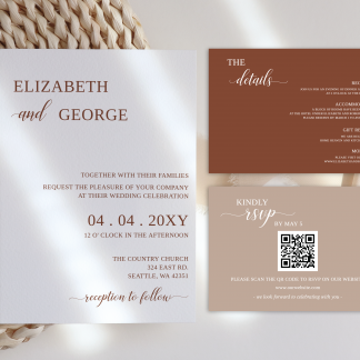 Terracotta Wedding Invitation Suite