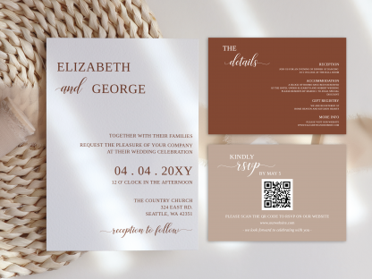 Terracotta Wedding Invitation Suite