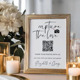 Capture the Love Wedding QR Code Sign, Wedding Sign, Instant Download,Share the Love Sign,Custom Wedding Signs,