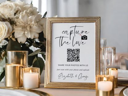 Capture the Love Wedding QR Code Sign, Wedding Sign, Instant Download,Share the Love Sign,Custom Wedding Signs,