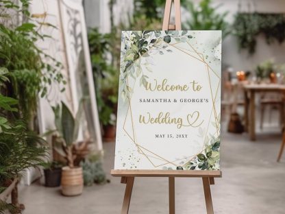 Greenery Baby Shower Welcome Sign, Baby Shower Sign, Editable Welcome Sign, Greenery Welcome Lawn Poster, Printable Gender Neutral Signage