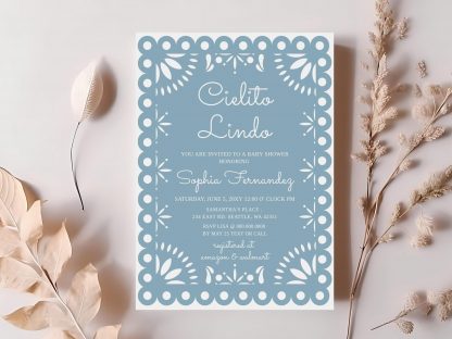 Cielito Lindo Baby Shower Invitation, Boy Baby Shower Invitation, Instant Download, Papel Picado Invitation, Mexican