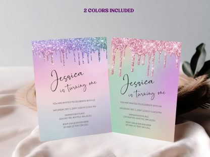 Rainbow Birthday Invitation | Editable Party Template | Printable Invite