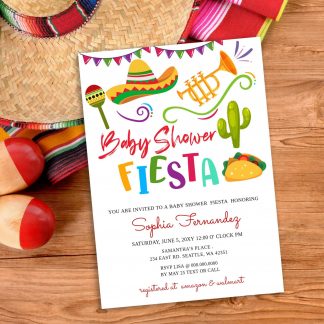 Fiesta Baby Shower Invitation, Gender Neutral Baby Shower Invitation, Instant Download, Mexican Baby Shower Invitation