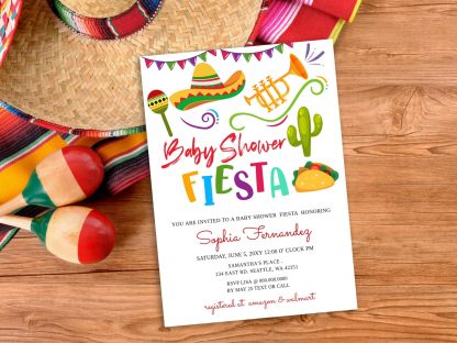 Fiesta Baby Shower Invitation, Gender Neutral Baby Shower Invitation, Instant Download, Mexican Baby Shower Invitation